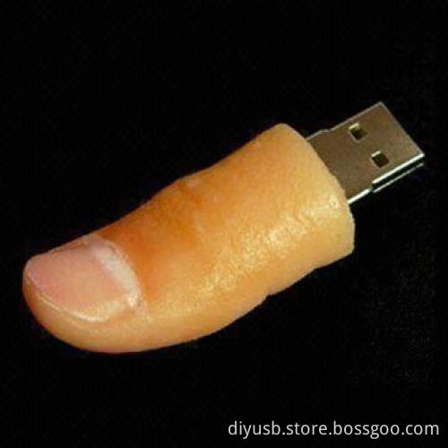 Promotional Thumb USB Flash Drive with Capacity of 64MB to 32GB, Customized Colors Accepted
